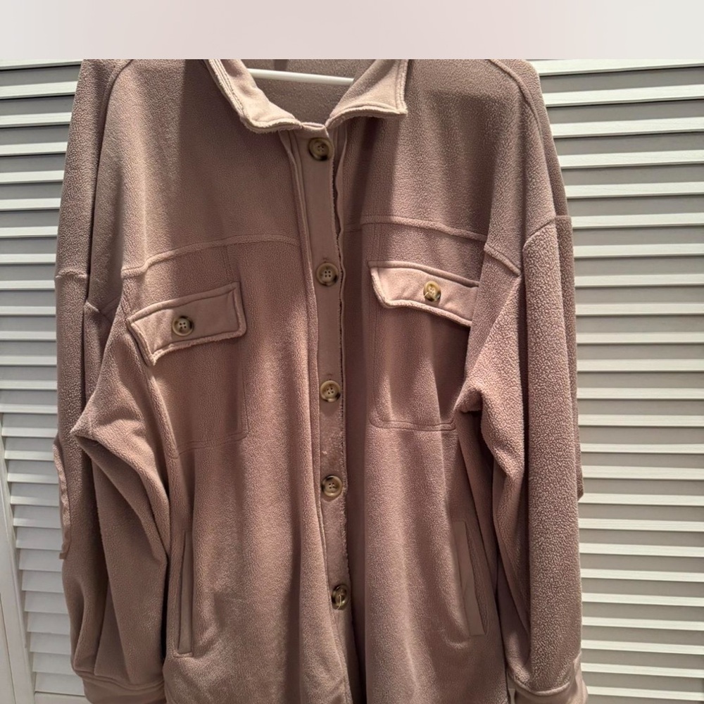 Cozy Taupe Button-Up Jacket